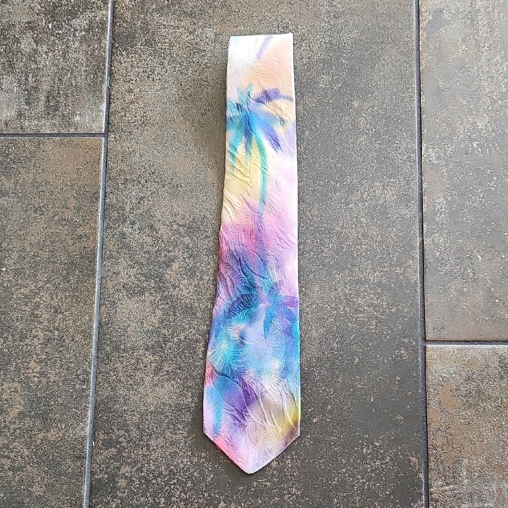 Blue and Purple Artistic Tie-Dye Necktie